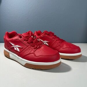 Reebok BB4500 Low Kids Red White Gum Sneakers 095574 Size 4K